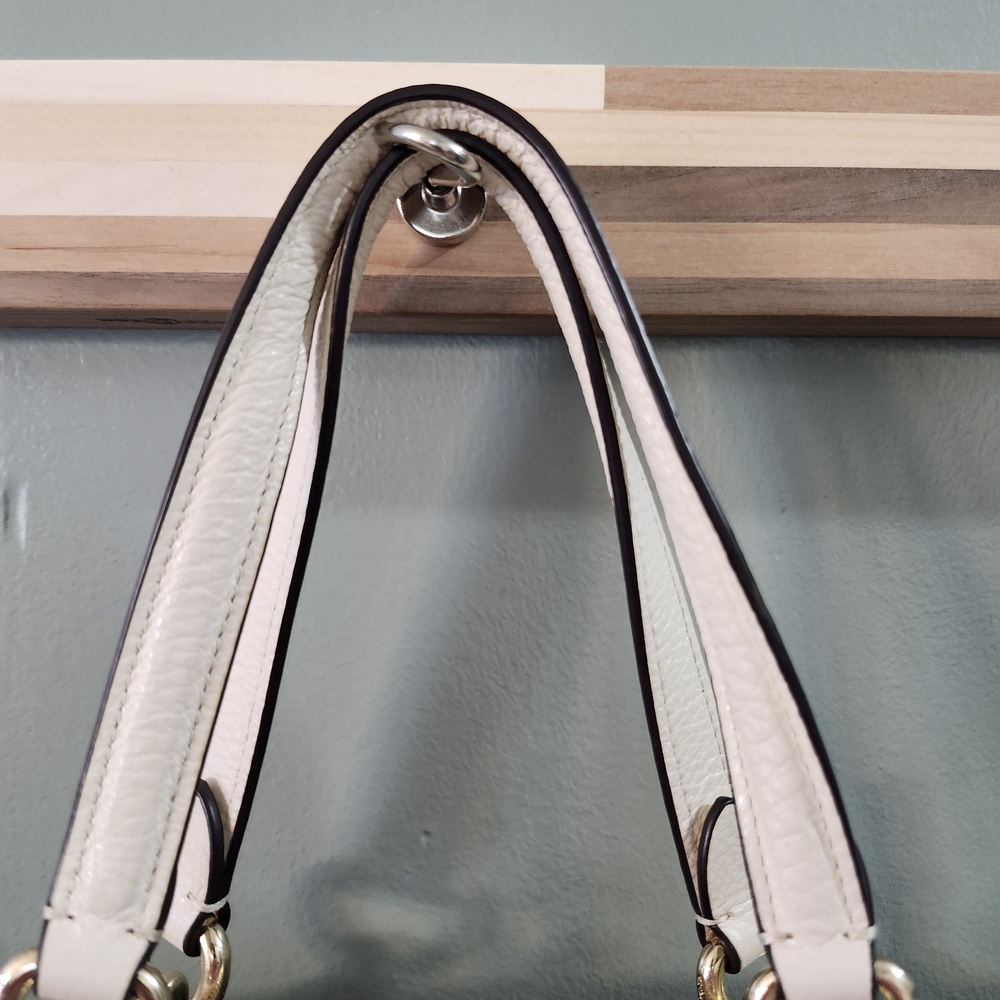 Coach Ivory Leather Tote with Gold Accents - Picture 8 of 15